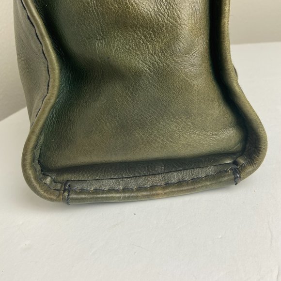 Authentic Chloe  Edith Green Leather Satchel Bag Purse Travel Bag - Picture 6 of 14